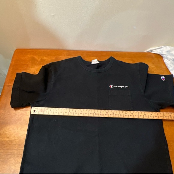 Champion Black Tee with Logo Accent Size LARGE - Picture 7 of 8
